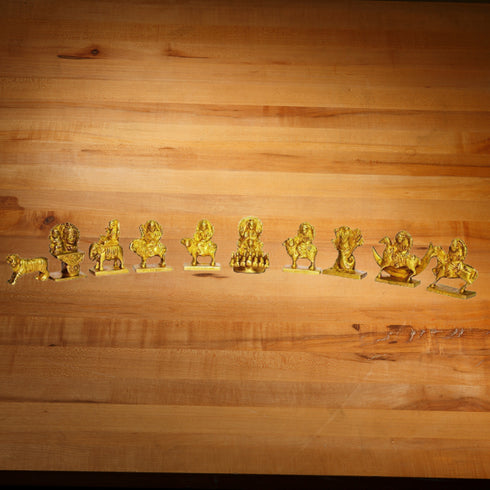 Brass 9 Planets Navagraha Statue 3.02Kg